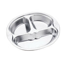 Divided Plates Stainless Steel Mess Trays 3 Sections Food Plate for