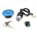 Motorcycle Ignition Switch Lock+Fuel Gas Tank Cap Cover 2 Keys Lock Set for