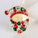 Christmas Brooches Santa Claus Crystal Pin Badges Jacket Backpack Decor Jewelry