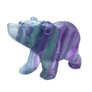 Crystal Simulation Polar Bear Crafts Ornaments Jade Colorful Fluorite Carve
