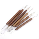 Pottery Clay Sculpture Carving Modeling Tools Wooden Handle Set of 6pcs