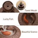 Ceramic Fish Backflow Incense Burner,Incense Cones Sticks Holder,Perfect Fo L3Z2