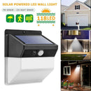 118LED Solar Motion Sensor Wall Light Outdoor Waterproof Garden Security Lamp