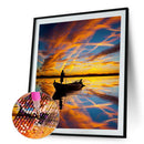 DIY Diamond Painting Kits Monk Rowing Full Round Drill Picture Handicrafts