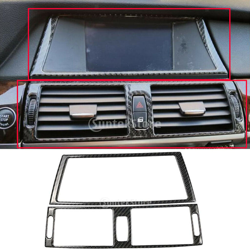 Carbon Fiber Car Central Control Panel Cover for BMW e70 e71 X5 X6 2008-2013.