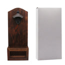 Club Pub Rustic Wooden Wall Hanging Bottle Opener W/ Cap Catcher Holder