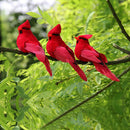 Artificial Red Clip-on Feathered Birds Christmas Ornaments Decor X12
