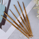 6pcs Golden Aluminum Double End Crochet Hook 2.0 - 7.0mm FT