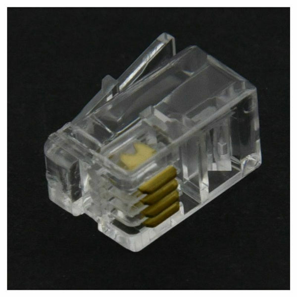 RJ9 4P4C Plug phone Jack Connector 50 pieces, Transparent F8V6