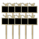 10pcs Bird Design Wooden Blackboard Message Chalkboard With Stick For Party