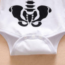 Summer Short Sleeve Baby Bone Print Romper O-neck Solid Jumpsuit (3-6M) A