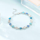 Women Multicolor Rhinestone Hand Chain Girls Strand Bracelet Jewelry Gift