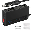 Fast Charge 3.0 Car Cigarette Lighter Splitter 12V/24V 180W w/ Replace Fuse