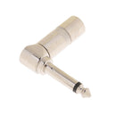 Pack of 2 1/4Inch 6.35mm Jack Right Angle L-shape Connector, 6.5mm Male Mono