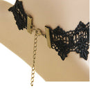 90's Punk Goth Choker Necklace Harajuku Black Lace Flower Charm Chain Neck