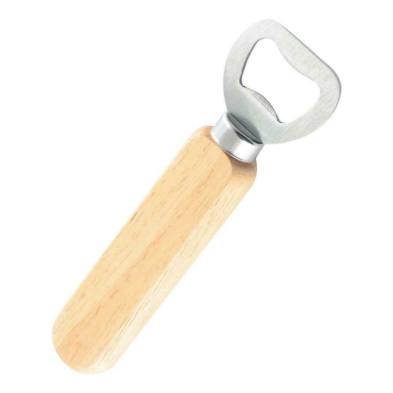 Stainless Steel Bottle Opener Wood Handle Drink Beer Cap Lid Kitchen Launcher