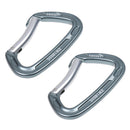 2Pcs 24KN Aluminium Rappelling Rock Climbing Bent Gate Carabiner Keylock