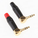 2Pieces 90 Degree 3.5mm 3Pole Male Earphones Audio Solder Jack Plug Adapter