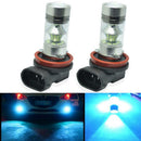 2x H11 H8 H9 100W LED Fog DRL Driving Lights Car Head Light Bulbs Ice Blue