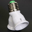 E27 1 To 2 Base Adapter LED Halogen Lamp CFL Bulb Adapter Base Converter P8Y7