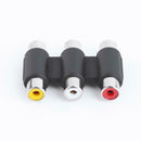 3RCA Female to Female Coupler AV Video Audio Adapter Cable Connector A