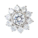 Crystal Flower Brooch Women Shirt Lapel Pins Safety Buckle Buttons Metal Tie