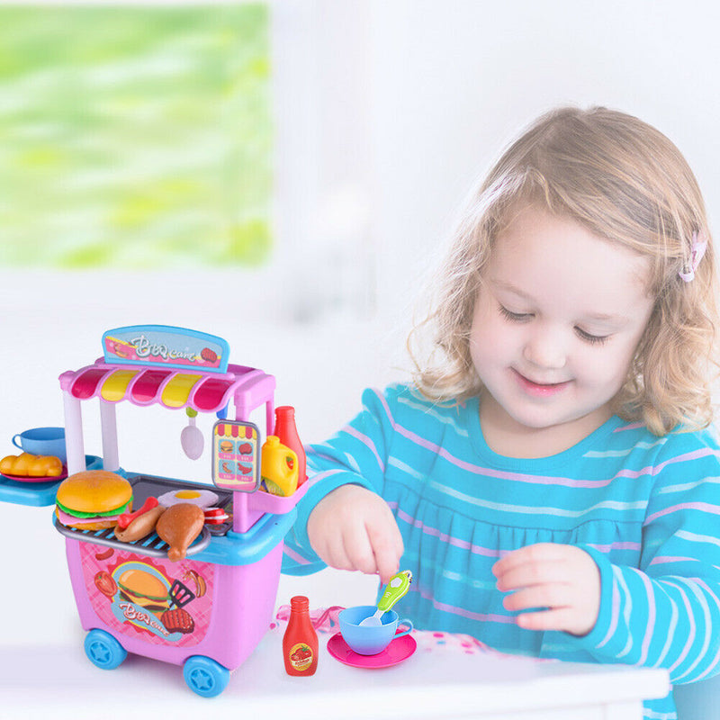 Kitchen Pretend Play Toys Set Simulation Western Food House Educational Playset