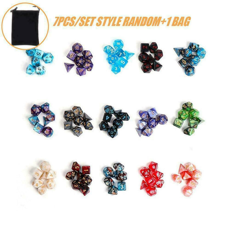 7PCS/Set Multi-sided Acrylic Dice Games Dices K2O7