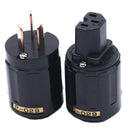 P-029 + C-029 BLACK Copper / DIY Audio / Power cord / US connector 1Pair OZ