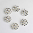 10pcs Alloy Rhinestone Flower Buttons for DIY Bridal Wedding Embellishments