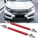 Red Adjust Front Bumper Lip Splitter Strut Rod Tie Support Bars For car 8"- l-OZ