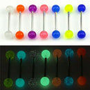 10Pcs/Set Body Piercing Jewelry Luminous Glow Tongue Rings Lip Nose Barbell Bars