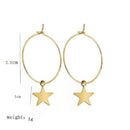 Star Charms Circles Small Loops Huggie Hoops Earrings For Women Jewelry Kids