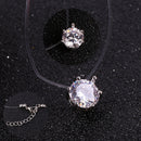 Fashion Women Crystal Necklace Invisible Line Zircon Clavicle Chain FT