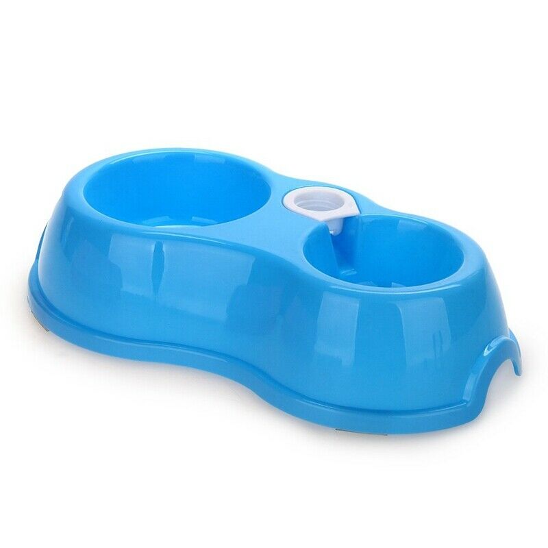 Pet Dog Puppy Cat Kitten Water Dispenser Food Dish Bowl Automatic Feeder Bl