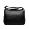 Retro Women Shoulder Bag Multi-zipper Big Capacity Crossbody Pouch (Black)