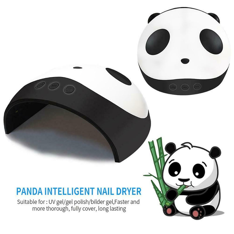 36W Cute Panda UV LED Nail Lamp Dryer 3 Timers Manicure Gel Polish Drying Light