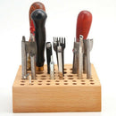 46 Holes Leather Diy Tool Set Solid Wood Storage Table Rack Tool Rack Leath
