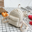 Straw Backpack Women Bag Small Fashion Stripe Woven Backpacks Girl Backpack