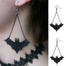 Black Bat Earrings Drop Dangle Hook Ear Stud Halloween Jewelry For Women Girl's