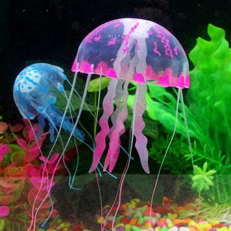 1XArtificial Fluorescence Simulation Jellyfish Aquarium Fish Ornament Decor H0U0