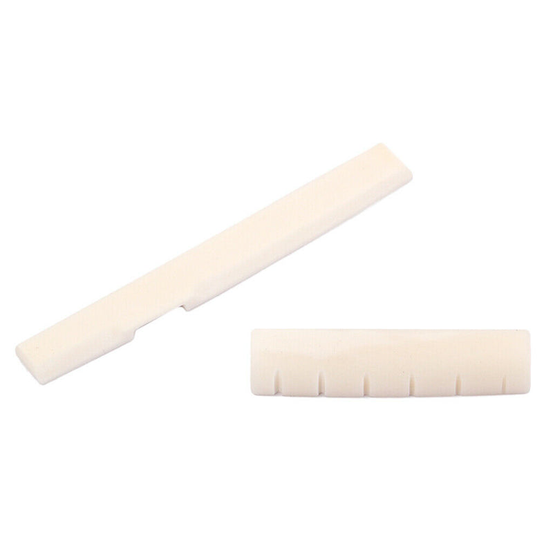 1 Set Bone Bridge Saddle Nut DIY Material for Acoustic Folk Guitar Parts, Beige