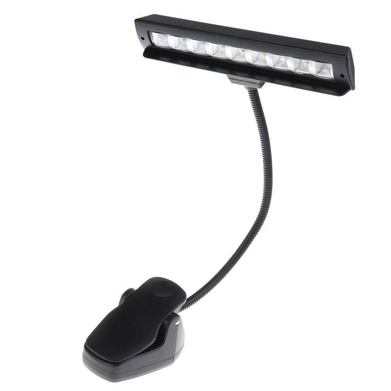 ABS 9 LED Music Stand Lamp Desk Bedroom Reading Light Black 20.3cm/7.99''