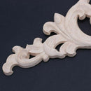 20*20cm Rubber Wood Oak Carved Corner Onlay Applique Cabinet Unpainted V3U7