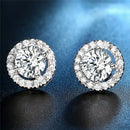 Classic Sliver Plated Heart Arrow Zircon Earrings Elegant Wedding Earrings JR
