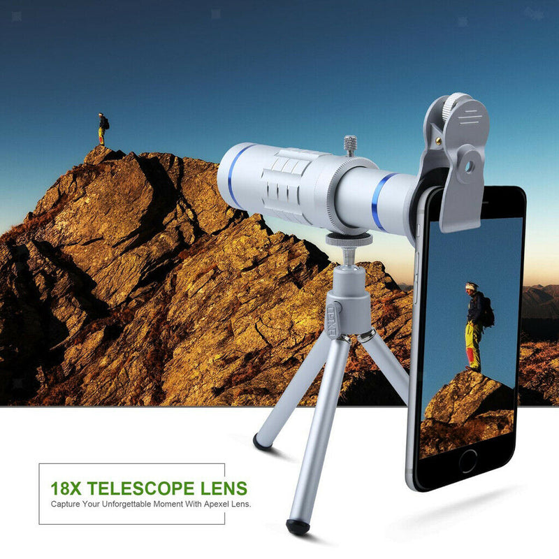18X Camera Telephoto Lens With Mini Tripod, Optical Zoom Lens Mobile Phone Lens