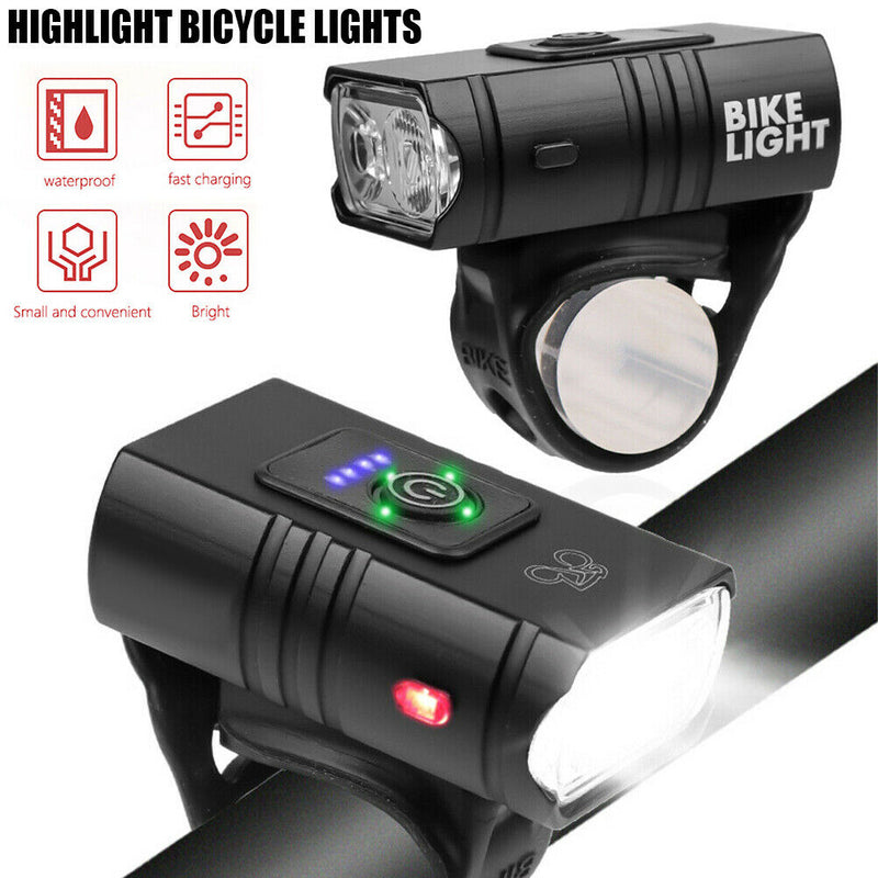 Bike Front LED Lamp Cycling Head Light USB Rechargeable Waterproof Bicycle Lamp