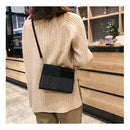 European Retro Fashion Square Bag Pu Leather Women's Designer Handbag Splic S7F9