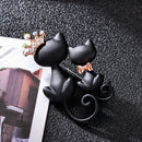 Crown Cats Rhinestone Brooch Badge Jacket Sweater Lapel Shirts Pins Jewelry