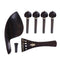 7pcs/Set Ebony Violin Parts 4/4 Fittings Chinrest Pegs Tailpiece Tuners En A